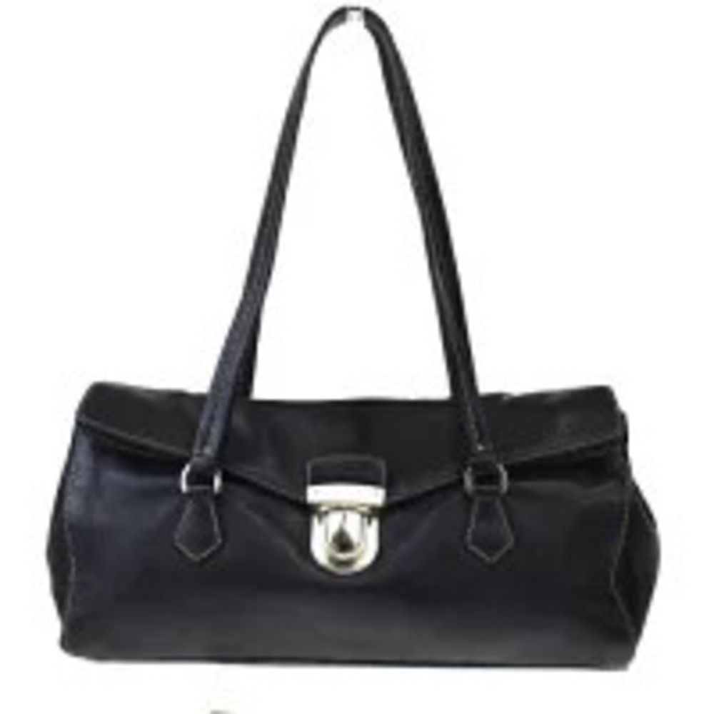 Prada Shoulder Tessuto Saffiano Bag Black Leather